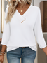 Damen Unifarben Halbarm T-Shirts T-Shirt V-Ausschnitt Lässig Sommer Oberteile