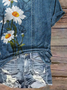Damen Geblümt Kurzarm T-Shirts T-Shirt V-Ausschnitt Print Lässig Sommer T-Shirt mit Grafik Oberteile