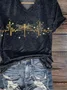 Damen Libelle Kurzarm T-Shirts T-Shirt V-Ausschnitt Print Lässig Sommer T-Shirt mit Grafik Oberteile