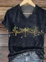 Damen Libelle Kurzarm T-Shirts T-Shirt V-Ausschnitt Print Lässig Sommer T-Shirt mit Grafik Oberteile