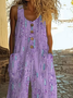 Damen Abstrakt Rundhals Ärmellos Lässig Sommer Jumpsuit