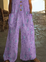 Damen Abstrakt Rundhals Ärmellos Lässig Sommer Jumpsuit