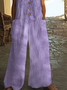 Damen Geblümt Rundhals Ärmellos Lässig Sommer Jumpsuit