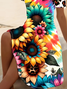 Damen Geblümt Kurzarm Sommer Print Kleid V-Ausschnitt Täglich Lässig Midi Passen & Flare Kleid A-Linien-Kleid