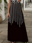 Damen Abstrakt Kurzarm Sommer Print Kleid V-Ausschnitt Täglich Lässig Maxikleid X-Linie Kleid