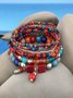 Handgemachte Bohemien Damen Hirse Korn Armbänder, romantisch Element Armband Set 8 Stück/set Armband