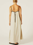 Damen Gestreift Ärmellos Sommer Nahtverarbeitung Kleid Karree-Ausschnitt Täglich Retro Maxikleid Tanktop A-Linien-Kleid