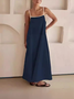 Damen Gestreift Ärmellos Sommer Nahtverarbeitung Kleid Karree-Ausschnitt Täglich Retro Maxikleid Tanktop A-Linien-Kleid