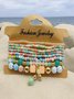 Handgemachte Bohemien Damen Hirse Korn Armbänder, romantisch Element Armband Set 8 Stück/set Armband