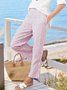 Damen Gestreift Knöchelhose Elastische Taille Hose Lässig Frühling/Herbst Hose