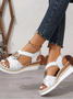 Neu Keilabsatz Pantolette für Damen Metallische Schnalle Hanf Seil Keilabsatz Licht Unterseite Dicker Boden Fisch Mund Kiefer Wurzel Pantolette