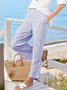 Damen Gestreift Knöchelhose Elastische Taille Hose Lässig Frühling/Herbst Hose