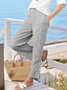 Damen Gestreift Knöchelhose Elastische Taille Hose Lässig Frühling/Herbst Hose