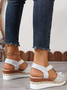 Neu Keilabsatz Pantolette für Damen Metallische Schnalle Hanf Seil Keilabsatz Licht Unterseite Dicker Boden Fisch Mund Kiefer Wurzel Pantolette