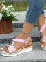 Neu Keilabsatz Pantolette für Damen Metallische Schnalle Hanf Seil Keilabsatz Licht Unterseite Dicker Boden Fisch Mund Kiefer Wurzel Pantolette