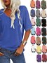 Damen Geblümt Kurzarm T-Shirts T-Shirt V-Ausschnitt Lässig Sommer Oberteile