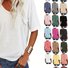 Damen Geblümt Kurzarm T-Shirts T-Shirt V-Ausschnitt Lässig Sommer Oberteile