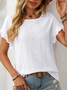 Damen Geometrisch Kurzarm T-Shirts T-Shirt Rundhals Jacquard Lässig Sommer Oberteile