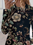 Damen Geblümt Langarm T-Shirts T-Shirt Rundhals Print Lässig Frühling/Herbst T-Shirt mit Grafik Oberteile
