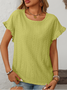 Damen Geometrisch Kurzarm T-Shirts T-Shirt Rundhals Jacquard Lässig Sommer Oberteile