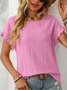 Damen Geometrisch Kurzarm T-Shirts T-Shirt Rundhals Jacquard Lässig Sommer Oberteile