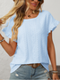 Damen Geometrisch Kurzarm T-Shirts T-Shirt Rundhals Jacquard Lässig Sommer Oberteile