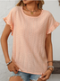 Damen Geometrisch Kurzarm T-Shirts T-Shirt Rundhals Jacquard Lässig Sommer Oberteile