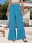 Damen Unifarben Lang Elastische Taille Hose Lässig Frühling/Herbst Hose