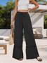 Damen Unifarben Lang Elastische Taille Hose Lässig Frühling/Herbst Hose
