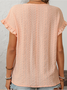 Damen Geometrisch Kurzarm T-Shirts T-Shirt Rundhals Jacquard Lässig Sommer Oberteile