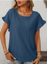 Damen Geometrisch Kurzarm T-Shirts T-Shirt Rundhals Jacquard Lässig Sommer Oberteile