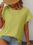 Damen Geometrisch Kurzarm T-Shirts T-Shirt Rundhals Jacquard Lässig Sommer Oberteile