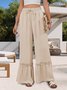 Damen Unifarben Lang Elastische Taille Hose Lässig Frühling/Herbst Hose