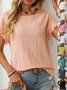 Damen Geometrisch Kurzarm T-Shirts T-Shirt Rundhals Jacquard Lässig Sommer Oberteile