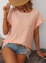 Damen Geometrisch Kurzarm T-Shirts T-Shirt Rundhals Jacquard Lässig Sommer Oberteile