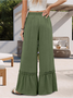 Damen Unifarben Lang Elastische Taille Hose Lässig Frühling/Herbst Hose
