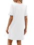 Damen Unifarben Kurzarm Sommer Kleid V-Ausschnitt Täglich Lässig Midi Passen & Flare Kleid A-Linien-Kleid