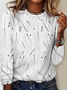 Damen Gestreift Langarm T-Shirts T-Shirt Rundhals Lässig Frühling/Herbst Oberteile