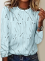 Damen Gestreift Langarm T-Shirts T-Shirt Rundhals Lässig Frühling/Herbst Oberteile