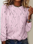 Damen Gestreift Langarm T-Shirts T-Shirt Rundhals Lässig Frühling/Herbst Oberteile