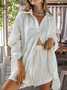 Damen Unifarben Nahtverarbeitung Zweiteiliges Set Täglich Langarm Lässig Frühling/Herbst Bluse mit Hose Matching Set