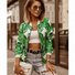 Damen Frühling/Herbst Oberbekleidung Retro Print Geblümt Langarm Stehkragen Jacke
