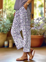 Damen Geblümt Lang Hose Lässig Frühling/Herbst Hose