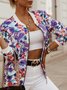 Damen Frühling/Herbst Oberbekleidung Retro Print Geblümt Langarm Stehkragen Jacke