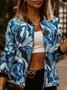 Damen Frühling/Herbst Oberbekleidung Retro Print Geblümt Langarm Stehkragen Jacke