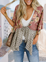 Damen Geometrisch Frühling/Herbst Aufdecken Sexy Print Leicht Strickjacke