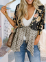 Damen Geometrisch Frühling/Herbst Aufdecken Sexy Print Leicht Strickjacke