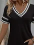 Damen Geometrisch Kurzarm T-Shirts T-Shirt V-Ausschnitt Print Lässig Sommer T-Shirt mit Grafik Oberteile