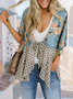 Damen Geometrisch Frühling/Herbst Aufdecken Sexy Print Leicht Strickjacke