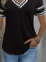 Damen Geometrisch Kurzarm T-Shirts T-Shirt V-Ausschnitt Print Lässig Sommer T-Shirt mit Grafik Oberteile